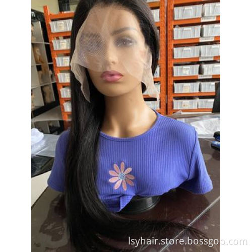 LSY Hair 13X4 13X6 Hd Transparent Swiss Lace Front Wigs Long Human Hair Glueless Brazilian Straight 100% Virgin Hd Full Lace Wig